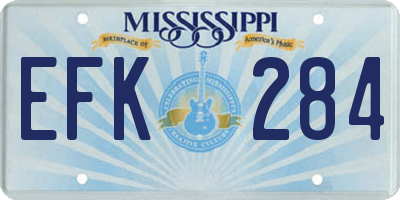 MS license plate EFK284