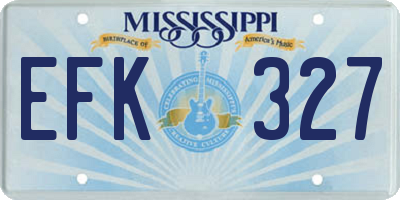 MS license plate EFK327