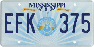 MS license plate EFK375