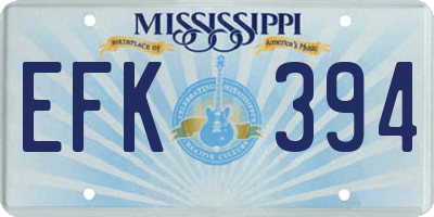 MS license plate EFK394