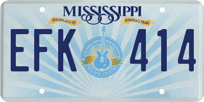 MS license plate EFK414