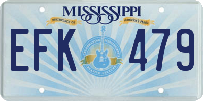 MS license plate EFK479