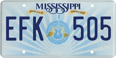 MS license plate EFK505
