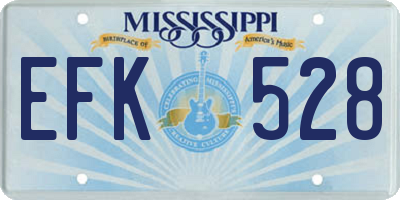 MS license plate EFK528
