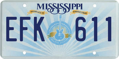 MS license plate EFK611