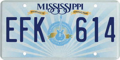 MS license plate EFK614