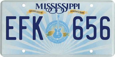 MS license plate EFK656