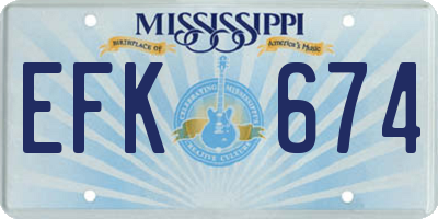 MS license plate EFK674
