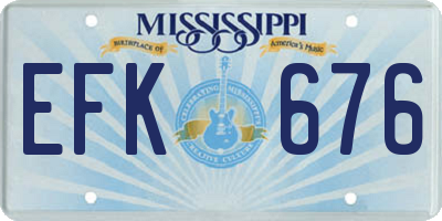 MS license plate EFK676