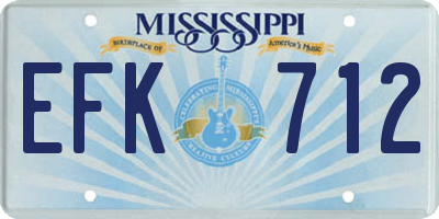 MS license plate EFK712