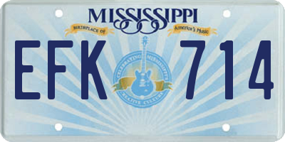 MS license plate EFK714