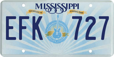 MS license plate EFK727
