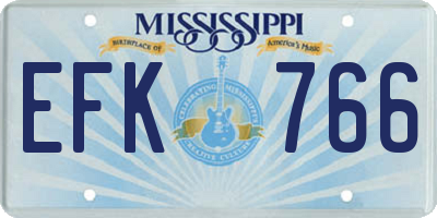 MS license plate EFK766