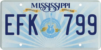 MS license plate EFK799