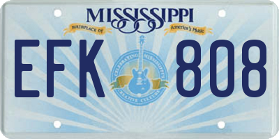 MS license plate EFK808