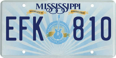 MS license plate EFK810