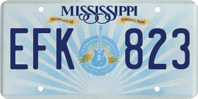 MS license plate EFK823