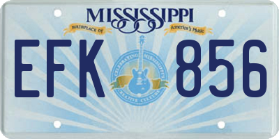 MS license plate EFK856