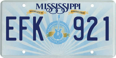 MS license plate EFK921