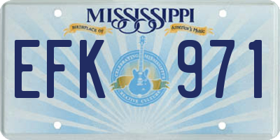 MS license plate EFK971