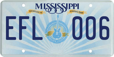 MS license plate EFL006