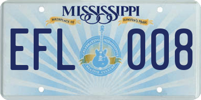 MS license plate EFL008