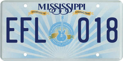 MS license plate EFL018