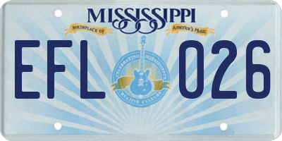 MS license plate EFL026