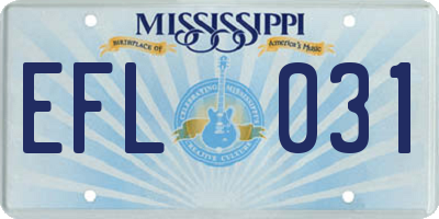 MS license plate EFL031