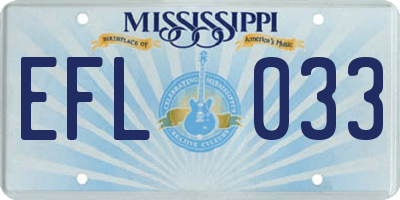MS license plate EFL033