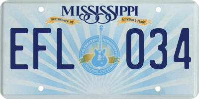 MS license plate EFL034