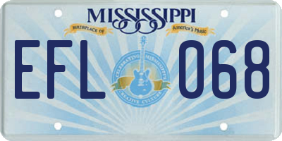MS license plate EFL068