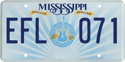 MS license plate EFL071