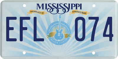 MS license plate EFL074