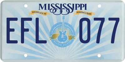 MS license plate EFL077
