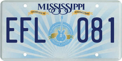 MS license plate EFL081