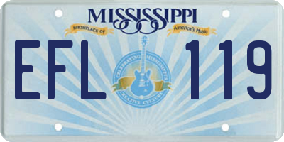 MS license plate EFL119