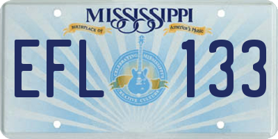 MS license plate EFL133