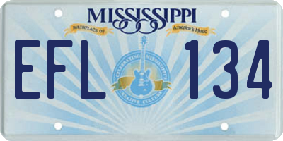 MS license plate EFL134
