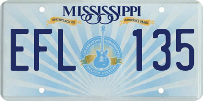 MS license plate EFL135