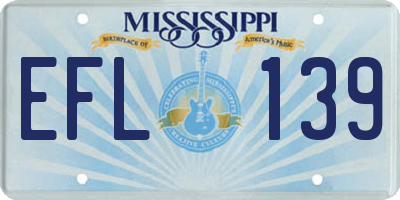 MS license plate EFL139