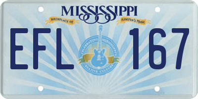 MS license plate EFL167