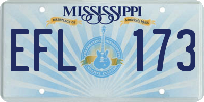 MS license plate EFL173