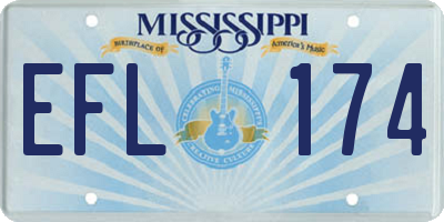 MS license plate EFL174
