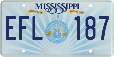 MS license plate EFL187