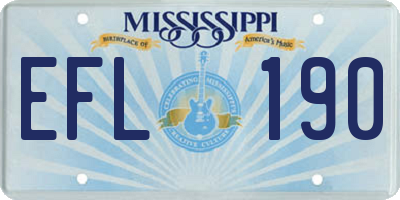MS license plate EFL190