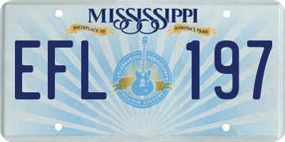 MS license plate EFL197