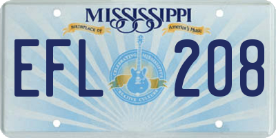 MS license plate EFL208