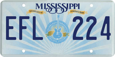 MS license plate EFL224
