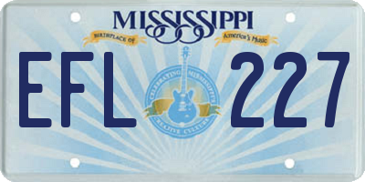 MS license plate EFL227